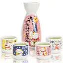 Sake Set Maneki Neko (1Disp+4Cups)